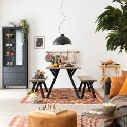 Veke Lana 4-hengen Penkkiryhmä Antiikkipetsattu/musta -Veke kauppa lana 4 hengen ruokailuryhma penkeilla antiikkipetsattu musta web 39