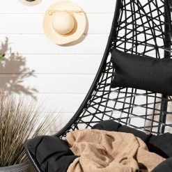 Veke Nietos Riippukeinu Ja Teline Musta, Musta Pehmuste