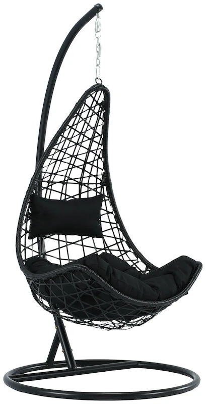 Veke Nietos Riippukeinu Ja Teline Musta, Musta Pehmuste 5 Veke Nietos Riippukeinu Ja Teline Musta, Musta Pehmuste - Image 5