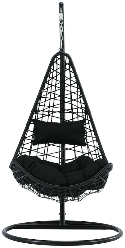 Veke Nietos Riippukeinu Ja Teline Musta, Musta Pehmuste 6 Veke Nietos Riippukeinu Ja Teline Musta, Musta Pehmuste - Image 6