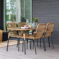 Veke Oldie 4-hengen Ruokailuryhmä Luonnonväri/ Musta -Veke kauppa oldie ruokailuryhma 4 hengen luonnonvari musta 3 web