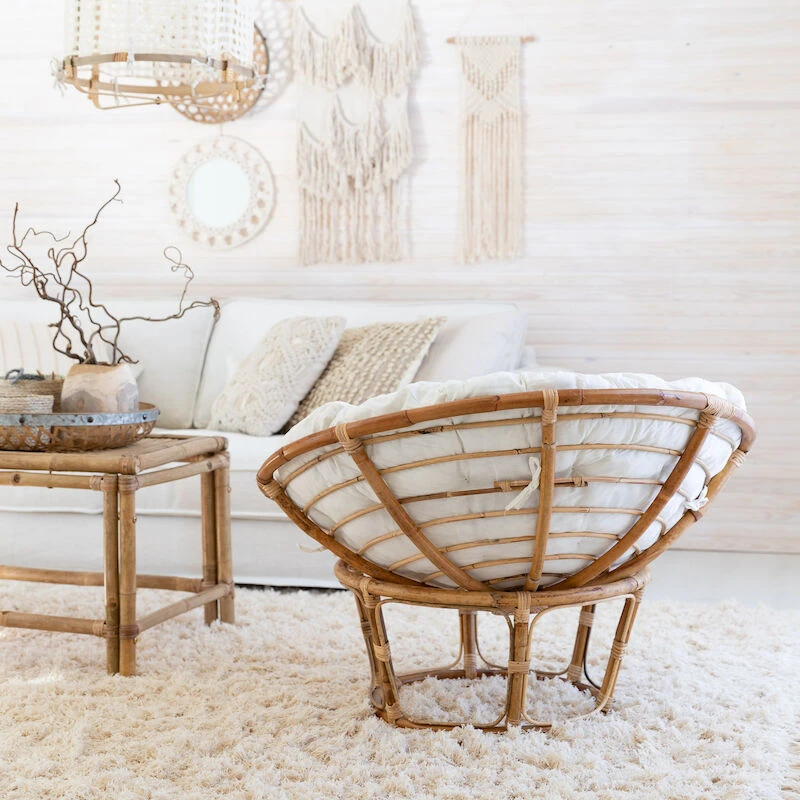 Veke Pesä Korituoli Luonnonväri Rottinki, L.valkoinen Pehmuste 4 Veke Pesä Korituoli Luonnonväri Rottinki, L.valkoinen Pehmuste - Image 4