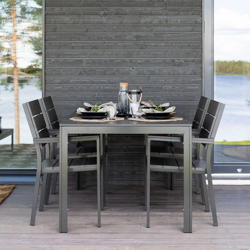 Veke Saari Aintwood 4-hengen Ruokailuryhmä Tummanharmaa 6 Veke Saari Aintwood 4-hengen Ruokailuryhmä Tummanharmaa - Image 6