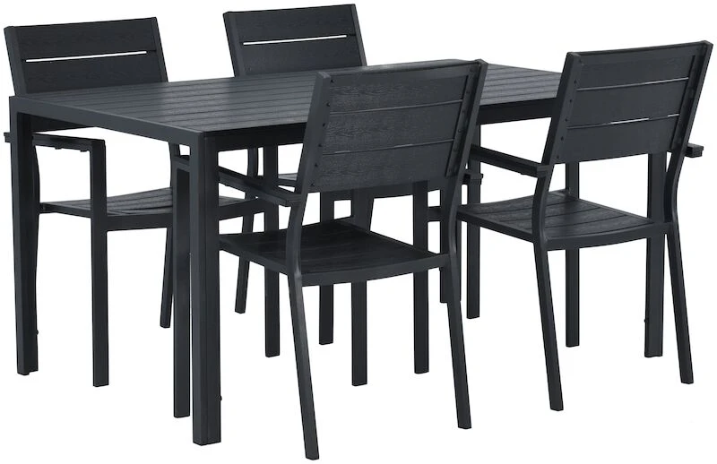 Veke Saarni Aintwood 4-hengen Ruokailuryhmä Musta 6 Veke Saarni Aintwood 4-hengen Ruokailuryhmä Musta - Image 6