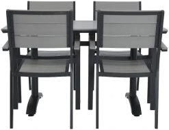 Veke Saarni Hotel Aintwood 4-hengen Ruokailuryhmä Musta/harmaa -Veke kauppa saarni hotel aintwood ruokailuryhm 4hengen musta harmaa 4