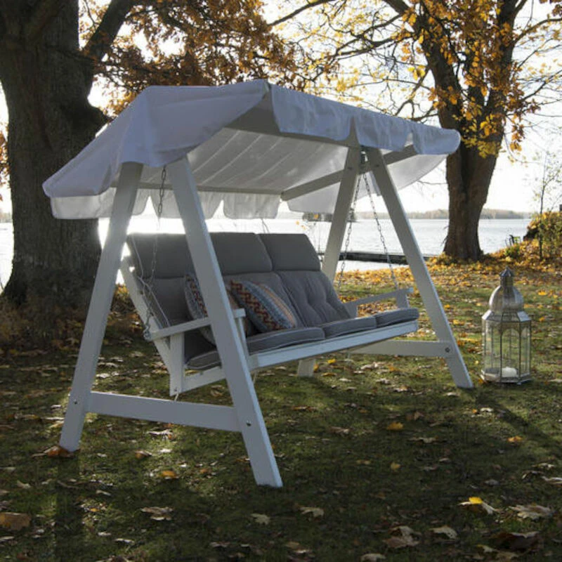 Hillerstorp Slöinge Pihakeinu Valkoinen + Valkoinen Katos 2 Hillerstorp Slöinge Pihakeinu Valkoinen + Valkoinen Katos - Image 2