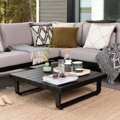 Veke Suvanto Kulmasohva Ja Sohvapöytä Musta, Hiekka Pehmusteet -Veke kauppa suvanto sohvapoyta web