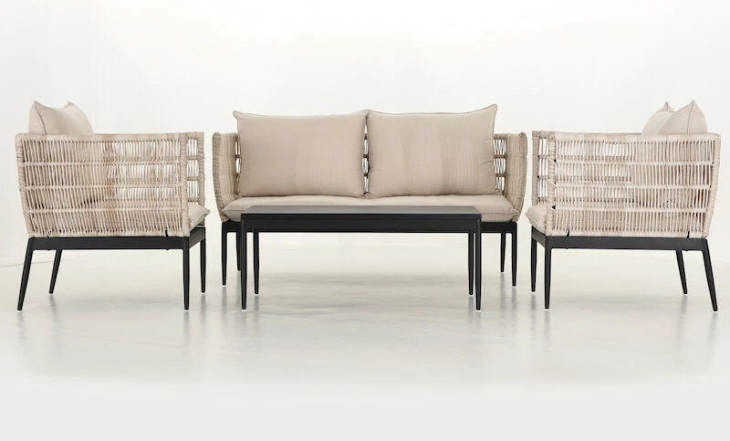 Veke Hiutale Sohvaryhmä Musta/luonnonväri 3 Veke Hiutale Sohvaryhmä Musta/luonnonväri - Image 3