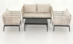 Veke Hiutale Sohvaryhmä Musta/luonnonväri