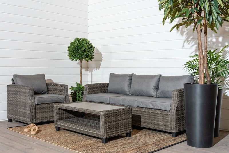 Vila Orust 3-istuttava Sohva Harmaa Polyrottinki/alumiini Runko 4 Vila Orust 3-istuttava Sohva Harmaa Polyrottinki/alumiini Runko - Image 4